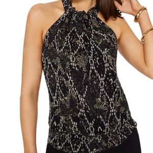 Ramy Brook High Neck Printed Jewel Top Medium